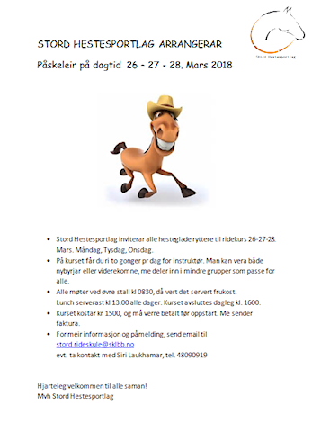 Rideleir på dagtid, 26-27-28. Mars